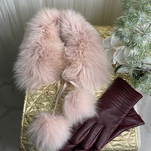 Authentic handmade fox recycled collar with pompons!